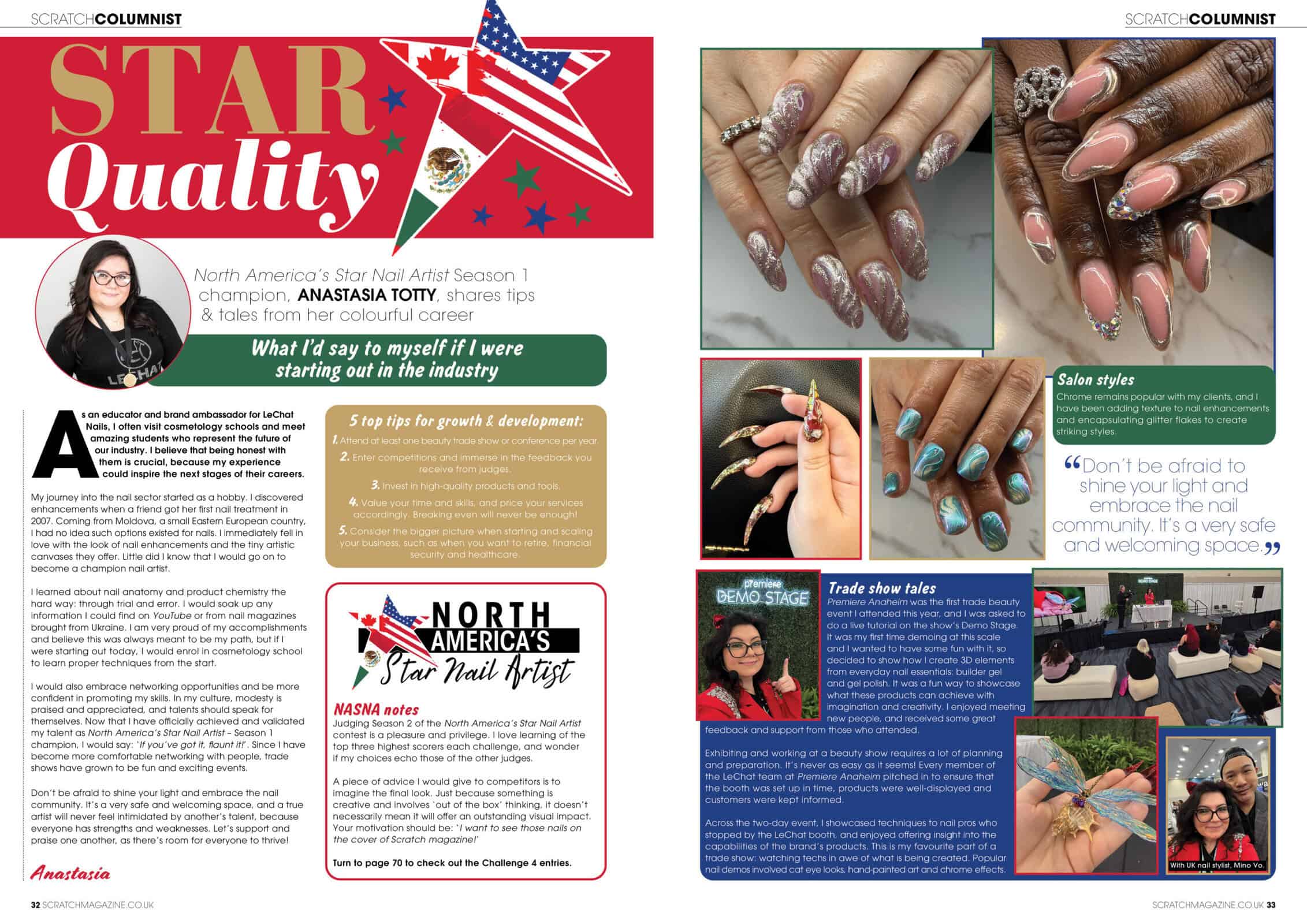 Scratch magazine feature on nail artist Anastasia Totty