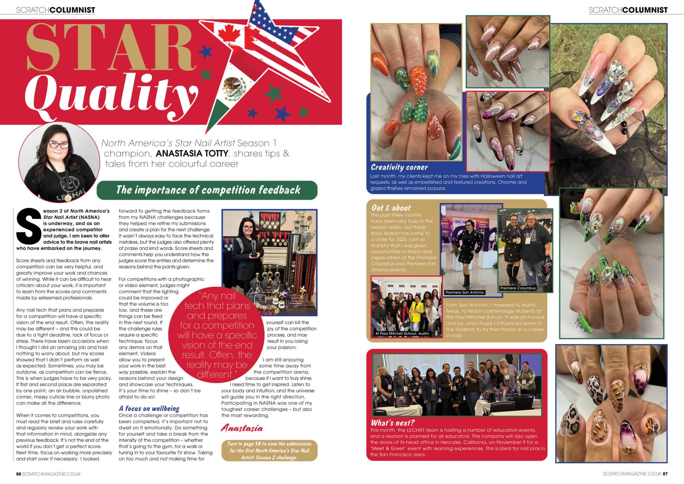 Scratch Magazine spread featuring Anastasia Totty’s competition nail art