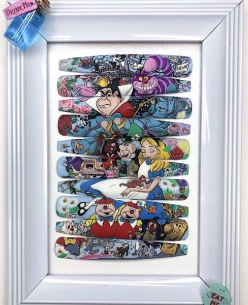 Alice in Wonderland themed painted wooden craft sticks