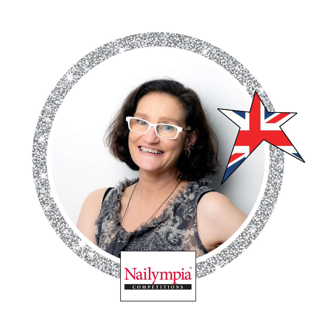 Smiling woman in Nailympia Competitions portrait frame