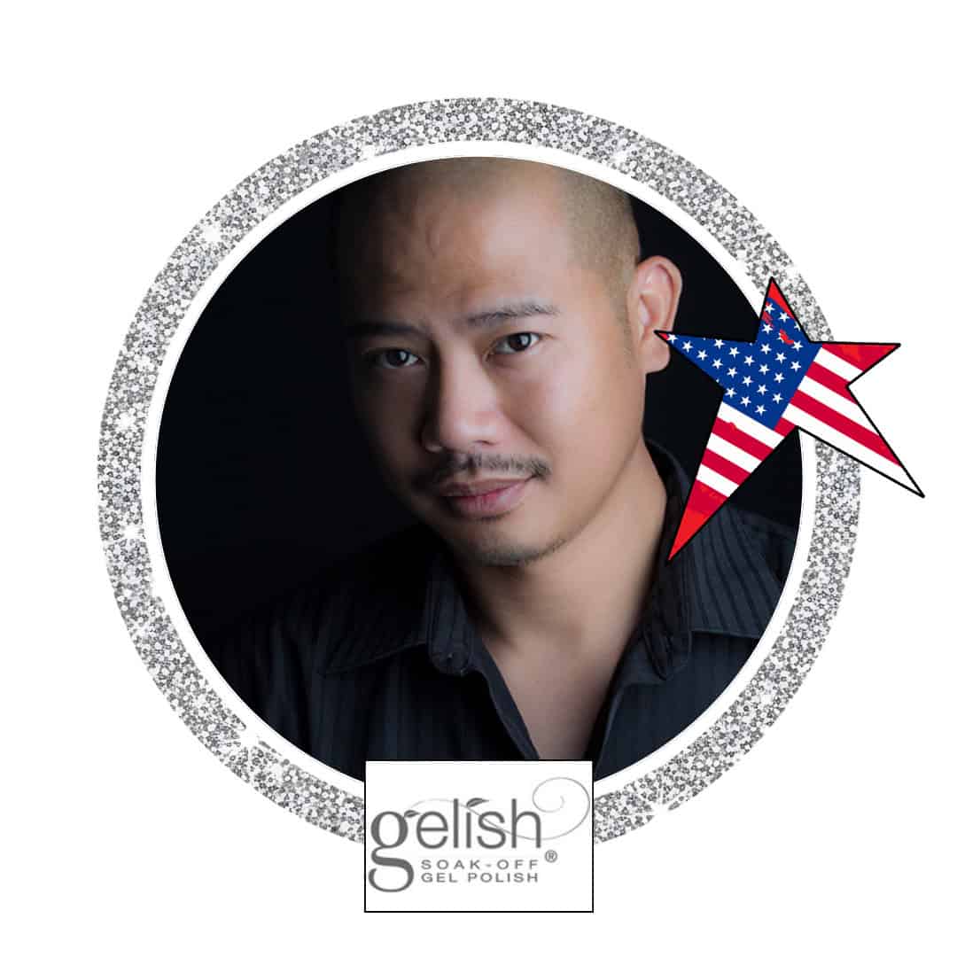 Portrait in glitter frame with American flag star