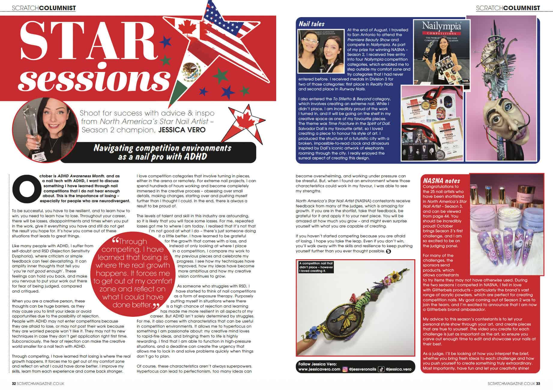 Scratch magazine feature on nail artist Jessica Vero