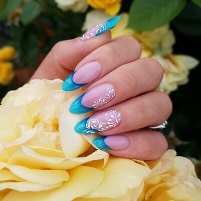 TOOTHPICK NAIL ART #31 / Beach Inspired Turquoise Nails - YouTube