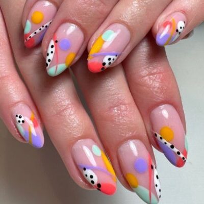 Easy Spring Abstract Nail Art - YouTube