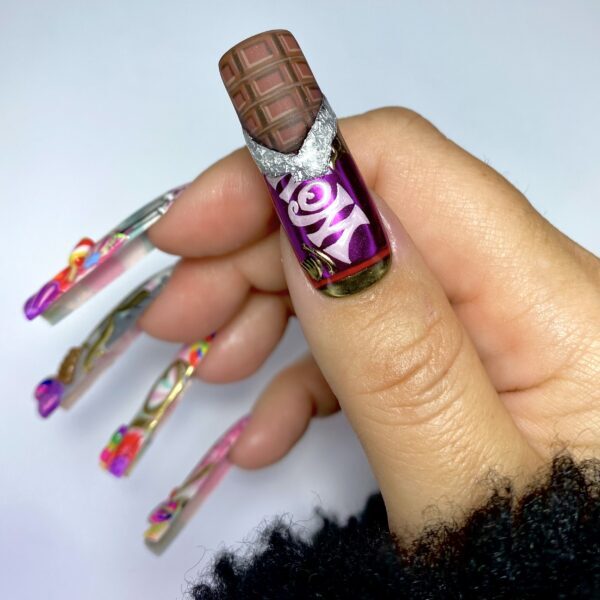 Delicious 3D Chocolate Bar Nail Art by madjennsy