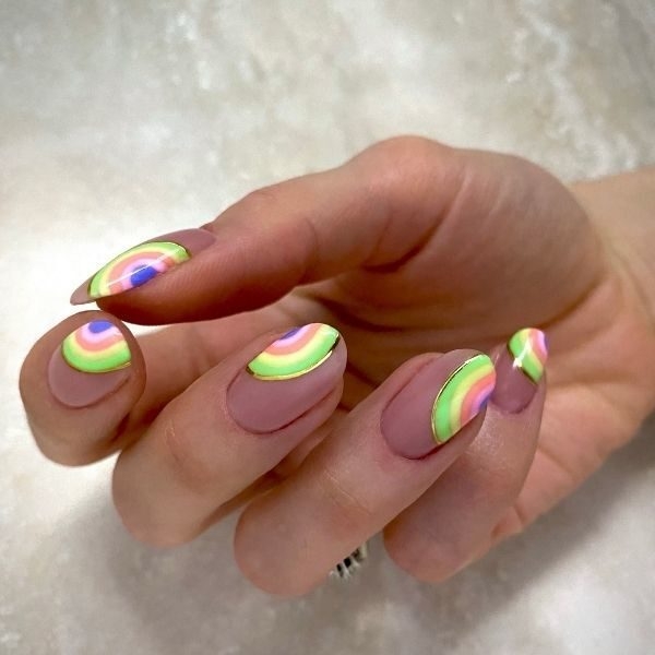 Julie Anne Bright Rainbow Nails Step 6