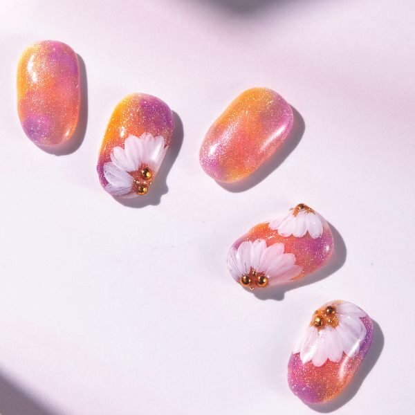 Kim Hee Ra Floral Nail End Design